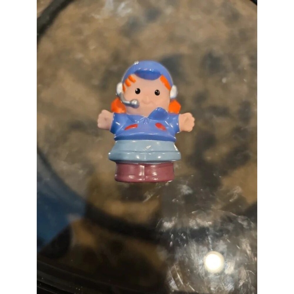 Fisher Price Little People Pilot Girl Figure Orange Hair Headset Mic Replacement